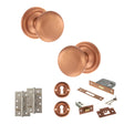 Quality image of Old English Harrogate Door Knob Pack (Lock Set - 3" Latch & Deadlock, 4" Slim Knuckle Hinges x2) - Urban Satin Copper | Sku. adpoe58mmkusc68 | available from Trade Door Handles.
