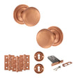 Quality image of Old English Harrogate Door Knob Pack (Lock Set - Horizontal Sashlock, 3" Fire Rated Hinges x3) - Urban Satin Copper | Sku. adpoe58mmkusc69 | available from Trade Door Handles.