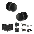 Quality image of Old English Harrogate Door Knob Pack (Bathroom Set - 3" Deadbolt, 3" Fire Rated Hinges x3) - Matt Black | Sku. adpoe58mmkmb60 | available from Trade Door Handles.