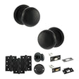 Quality image of Old English Harrogate Door Knob Pack (Bathroom Set - 4" Deadbolt, 4" Fire Rated Hinges x3) - Matt Black | Sku. adpoe58mmkmb63 | available from Trade Door Handles.