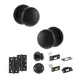 Quality image of Old English Harrogate Door Knob Pack (Bathroom Set - 4" Deadbolt, 4" Slim Knuckle Hinges x2) - Matt Black | Sku. adpoe58mmkmb65 | available from Trade Door Handles.