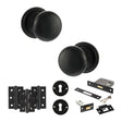 Quality image of Old English Harrogate Door Knob Pack (Lock Set - 3" Latch & Deadlock, 3" Fire Rated Hinges x3) - Matt Black | Sku. adpoe58mmkmb66 | available from Trade Door Handles.