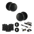 Quality image of Old English Harrogate Door Knob Pack (Lock Set - 3" Latch & Deadlock, 4" Fire Rated Hinges x3) - Matt Black | Sku. adpoe58mmkmb67 | available from Trade Door Handles.