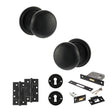 Quality image of Old English Harrogate Door Knob Pack (Lock Set - 3" Latch & Deadlock, 4" Slim Knuckle Hinges x2) - Matt Black | Sku. adpoe58mmkmb68 | available from Trade Door Handles.