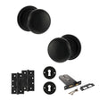 Quality image of Old English Harrogate Door Knob Pack (Lock Set - Horizontal Sashlock, 4" Slim Knuckle Hinges x2) - Matt Black | Sku. adpoe58mmkmb73 | available from Trade Door Handles.