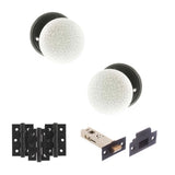 Quality image of Old English Skipton Door Knob Pack (Latch Set - 4" HD Latch, 3" Fire Rated Hinges x3) - Matt Black | Sku. adpoe59cmkwhmb55 | available from Trade Door Handles.