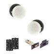 Quality image of Old English Skipton Door Knob Pack (Latch Set - 4" HD Latch, 4" Slim Knuckle Hinges x2) - Matt Black | Sku. adpoe59cmkwhmb59 | available from Trade Door Handles.