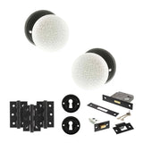 Quality image of Old English Skipton Door Knob Pack (Lock Set - 3" Latch & Deadlock, 3" Fire Rated Hinges x3) - Matt Black | Sku. adpoe59cmkwhmb66 | available from Trade Door Handles.
