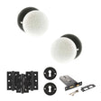 Quality image of Old English Skipton Door Knob Pack (Lock Set - Horizontal Sashlock, 3" Fire Rated Hinges x3) - Matt Black | Sku. adpoe59cmkwhmb69 | available from Trade Door Handles.
