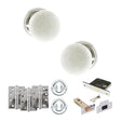 Quality image of Old English Skipton Door Knob Pack (Lock Set - 3" Latch & Deadlock, 4" Fire Rated Hinges x3) - Polished Chrome | Sku. adpoe59cmkwhpc67 | available from Trade Door Handles.