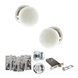 Quality image of Old English Skipton Door Knob Pack (Lock Set - Horizontal Bathlock, 4" Fire Rated Hinges x3) - Polished Chrome | Sku. adpoe59cmkwhpc72 | available from Trade Door Handles.