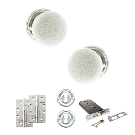 Quality image of Old English Skipton Door Knob Pack (Lock Set - Horizontal Sashlock, 4" Slim Knuckle Hinges x2) - Polished Chrome | Sku. adpoe59cmkwhpc73 | available from Trade Door Handles.