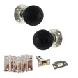 Quality image of Old English Whitby Door Knob Pack (Latch Set - 3" HD Latch, 4" Fire Rated Hinges x3) - Polished Nickel | Sku. adpoe60rremkpn56 | available from Trade Door Handles.
