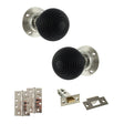 Quality image of Old English Whitby Door Knob Pack (Latch Set - 4" HD Latch, 4" Slim Knuckle Hinges x2) - Polished Nickel | Sku. adpoe60rremkpn59 | available from Trade Door Handles.