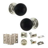 Quality image of Old English Whitby Door Knob Pack (Bathroom Set - 4" Deadbolt, 3" Fire Rated Hinges x3) - Polished Nickel | Sku. adpoe60rremkpn61 | available from Trade Door Handles.