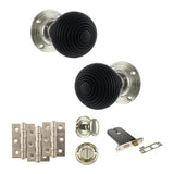 Quality image of Old English Whitby Door Knob Pack (Lock Set - Horizontal Bathlock, 3" Fire Rated Hinges x3) - Polished Nickel | Sku. adpoe60rremkpn70 | available from Trade Door Handles.