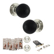 Quality image of Old English Whitby Door Knob Pack (Lock Set - Horizontal Sashlock, 4" Fire Rated Hinges x3) - Polished Nickel | Sku. adpoe60rremkpn71 | available from Trade Door Handles.