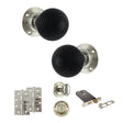 Quality image of Old English Whitby Door Knob Pack (Lock Set - Horizontal Bathlock, 4" Slim Knuckle Hinges x2) - Polished Nickel | Sku. adpoe60rremkpn74 | available from Trade Door Handles.