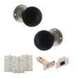 Quality image of Old English Whitby Door Knob Pack (Latch Set - 4" HD Latch, 4" Fire Rated Hinges x3) - Satin Nickel | Sku. adpoe60rremksn57 | available from Trade Door Handles.