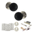 Quality image of Old English Whitby Door Knob Pack (Lock Set - 3" Latch & Deadlock, 4" Fire Rated Hinges x3) - Satin Nickel | Sku. adpoe60rremksn67 | available from Trade Door Handles.