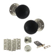 Quality image of Old English Whitby Door Knob Pack (Lock Set - Horizontal Bathlock, 3" Fire Rated Hinges x3) - Satin Nickel | Sku. adpoe60rremksn70 | available from Trade Door Handles.