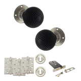 Quality image of Old English Whitby Door Knob Pack (Lock Set - Horizontal Sashlock, 4" Fire Rated Hinges x3) - Satin Nickel | Sku. adpoe60rremksn71 | available from Trade Door Handles.