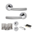 Quality image of STATUS Nevada Door Handle Pack (Bathroom Set - 3" CE Bathroom Lock, 4" Fire Rated Hinges x3) - Polished Chrome | Sku. adps21rpc11 | available from Trade Door Handles.