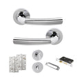 Quality image of STATUS Nevada Door Handle Pack (Bathroom Set - 2.5" CE Bathroom Lock, 4" Slim Knuckle Hinges x2) - Polished Chrome | Sku. adps21rpc12 | available from Trade Door Handles.