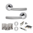 Quality image of STATUS Nevada Door Handle Pack (Euro Lock Set - 3" CE Sashlock, 4" Fire Rated Hinges x3) - Polished Chrome | Sku. adps21rpc23 | available from Trade Door Handles.