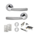 Quality image of STATUS Nevada Door Handle Pack (Euro Lock Set - 3" CE Sashlock, 4" Slim Knuckle Hinges x2) - Polished Chrome | Sku. adps21rpc25 | available from Trade Door Handles.
