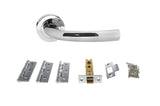 Quality image of STATUS Nevada Door Handle Pack (Latch Set - 3" CE Latch, 3" Fire Rated Hinges x3) - Polished Chrome | Sku. adps21rpc2 | available from Trade Door Handles.