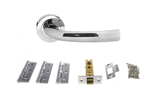 Quality image of Atlantic Nevada Door Pack Bundle (3" Latch, 3"x2" Hingesx3) - Polished Chrome | Sku. adpbs21rpc3 | available from Trade Door Handles.
