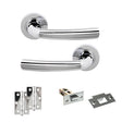 Quality image of STATUS Nevada Door Handle Pack (Latch Set - 2.5" Latch, 3" Hinges x2) - Polished Chrome | Sku. adps21rpc7 | available from Trade Door Handles.