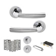 Quality image of STATUS Nevada Door Handle Pack (Bathroom Set - 2.5" CE Bathroom Lock, 3" Fire Rated Hinges x3) - Polished Chrome | Sku. adps21rpc8 | available from Trade Door Handles.
