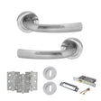 Quality image of STATUS Nevada Door Handle Pack (3 Lever Lock Set - 3" CE Sashlock, 3" Fire Rated Hinges x3) - Satin Chrome | Sku. adps21rsc15 | available from Trade Door Handles.