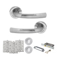 Quality image of STATUS Nevada Door Handle Pack (3 Lever Lock Set - 2.5" CE Sashlock, 4" Fire Rated Hinges x3) - Satin Chrome | Sku. adps21rsc16 | available from Trade Door Handles.