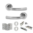 Quality image of STATUS Nevada Door Handle Pack (Euro Lock Set - 3" CE Sashlock, 3" Fire Rated Hinges x3) - Satin Chrome | Sku. adps21rsc21 | available from Trade Door Handles.