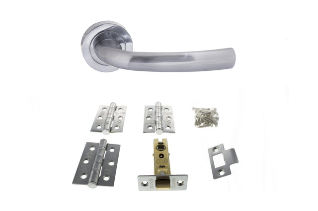 Quality image of Atlantic Nevada Door Pack Bundle (2.5" Latch, 3"x2" Hingesx3) - Satin Chrome | Sku. adpbs21rsc25 | available from Trade Door Handles.
