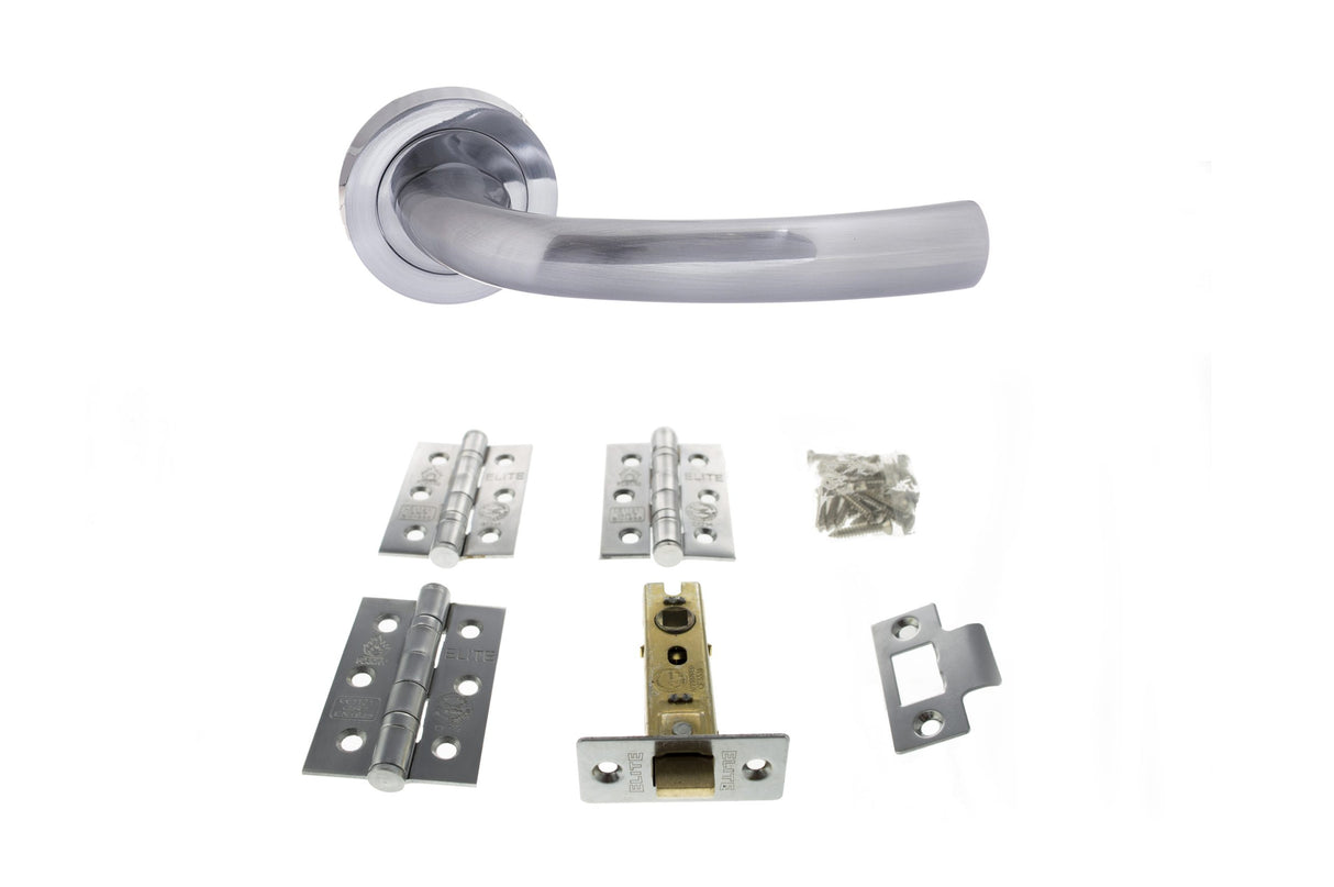 Quality image of Atlantic Nevada Door Pack Bundle (3" Latch, 3"x2" Hingesx3) - Satin Chrome | Sku. adpbs21rsc3 | available from Trade Door Handles.