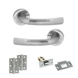 Quality image of STATUS Nevada Door Handle Pack (Latch Set - 2.5" Latch, 3" Hinges x2) - Satin Chrome | Sku. adps21rsc7 | available from Trade Door Handles.