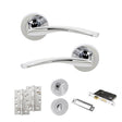 Quality image of STATUS Arizona Door Handle Pack (Bathroom Set - 3" CE Bathroom Lock, 4" Slim Knuckle Hinges x2) - Polished Chrome | Sku. adps22rpc13 | available from Trade Door Handles.
