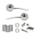 Quality image of STATUS Arizona Door Handle Pack (Euro Lock Set - 2.5" CE Sashlock, 3" Fire Rated Hinges x3) - Polished Chrome | Sku. adps22rpc20 | available from Trade Door Handles.