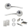 Quality image of STATUS Arizona Door Handle Pack (Euro Lock Set - 3" CE Sashlock, 4" Slim Knuckle Hinges x2) - Polished Chrome | Sku. adps22rpc25 | available from Trade Door Handles.