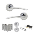 Quality image of STATUS Arizona Door Handle Pack (Bathroom Set - 2.5" CE Bathroom Lock, 3" Fire Rated Hinges x3) - Polished Chrome | Sku. adps22rpc8 | available from Trade Door Handles.