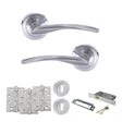 Quality image of STATUS Arizona Door Handle Pack (3 Lever Lock Set - 3" CE Sashlock, 4" Fire Rated Hinges x3) - Satin Chrome | Sku. adps22rsc17 | available from Trade Door Handles.