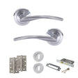Quality image of STATUS Arizona Door Handle Pack (3 Lever Lock Set - 2.5" CE Sashlock, 4" Slim Knuckle Hinges x2) - Satin Chrome | Sku. adps22rsc18 | available from Trade Door Handles.