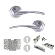 Quality image of STATUS Arizona Door Handle Pack (Euro Lock Set - 3" CE Sashlock, 3" Fire Rated Hinges x3) - Satin Chrome | Sku. adps22rsc21 | available from Trade Door Handles.