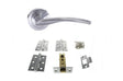 Quality image of STATUS Arizona Door Handle Pack (Latch Set - 2.5" CE Latch, 3" Fire Rated Hinges x3) - Satin Chrome | Sku. adps22rsc1 | available from Trade Door Handles.