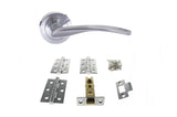Quality image of STATUS Arizona Door Handle Pack (Latch Set - 2.5" CE Latch, 3" Fire Rated Hinges x3) - Satin Chrome | Sku. adps22rsc1 | available from Trade Door Handles.