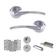 Quality image of STATUS Arizona Door Handle Pack (Bathroom Set - 2.5" CE Bathroom Lock, 3" Fire Rated Hinges x3) - Satin Chrome | Sku. adps22rsc8 | available from Trade Door Handles.